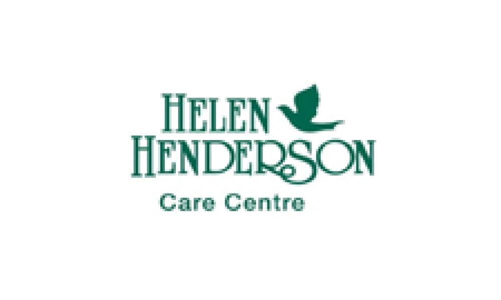 Helen Henderson logo is green with a dove flying over the top.